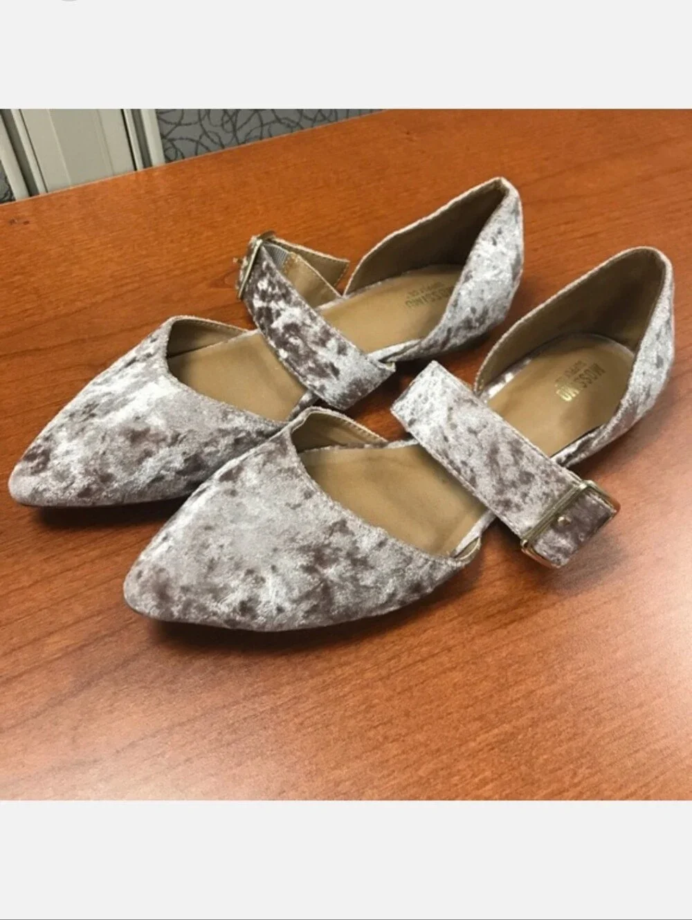 Mossimo Supply Co. | Crushed Velvet Mary Jane Flats in Dusty Pink